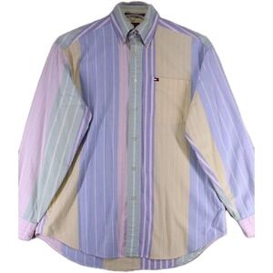 Tommy Hilfiger Vintage Men's Medium Shirt Button Up Easter Colorway Striped